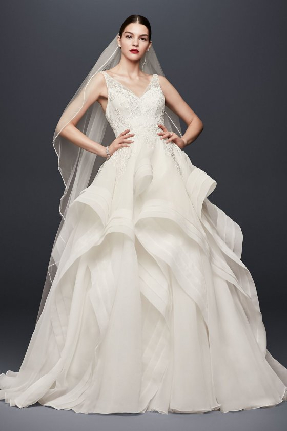 Truly zac posen hotsell pleated organza wedding dress